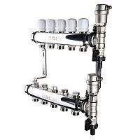 коллекторная группа valtec vtc.588 из нержавеющей стали без расходомеров в сборе 9 выходов