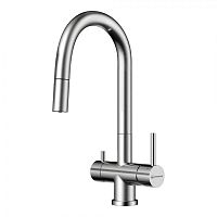  смеситель для кухни omoikiri akita-s bn нержавеющая сталь