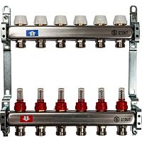 коллектор stout нержавейка с расходомерами 6 выходов