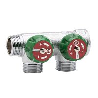 коллектор регулирующий stout 3/4" 2 отвода 3/4" евроконус