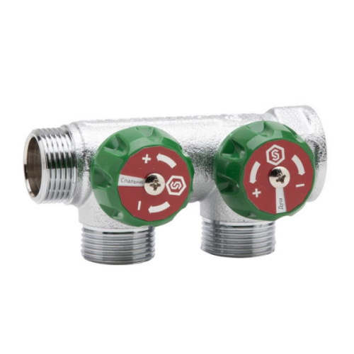 коллектор регулирующий stout 3/4" 2 отвода 3/4" евроконус