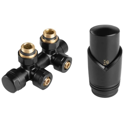 Комплект термостатический интегрированный угловой 1/2" черный в блистере VIVALDO комплект термостатический интегрированный угловой 1/2" черный в блистере vivaldo