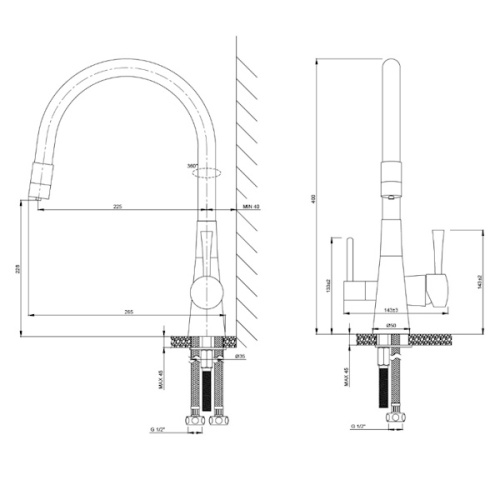 смеситель с подключением к фильтру lemark comfort lm3075b бронза/черный фото 2