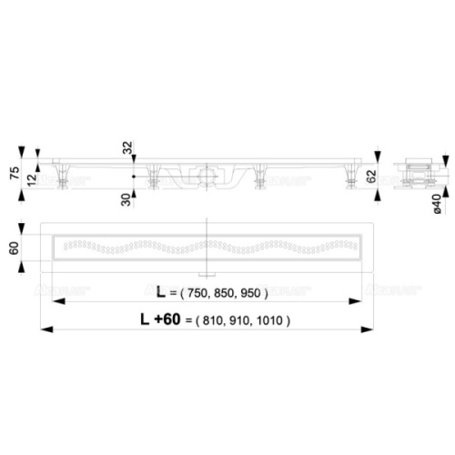 душевой лоток alcaplast simple apz8-850m фото 2