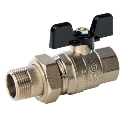 Кран шаровой полнопроходной STOUT с "американкой" ВР/НР бабочка 1" кран шаровой полнопроходной stout с "американкой" вр/нр бабочка 1"