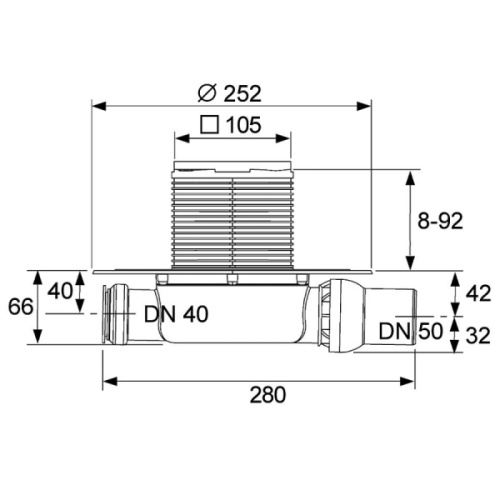 душевой трап tecedrainpoint s 110 низкий горизонтальный dn50 фото 2