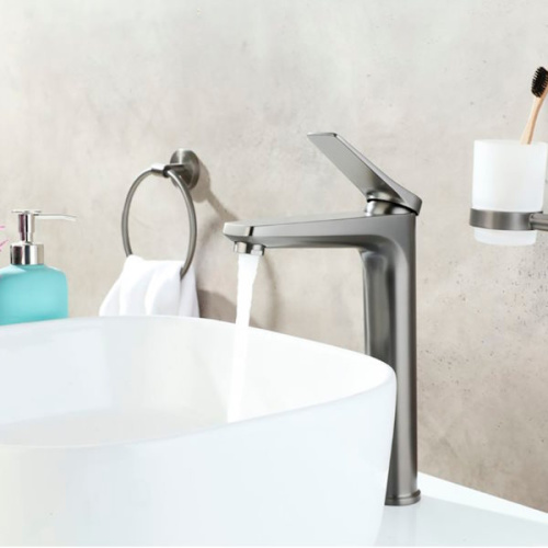 смеситель высокий для накладной раковины lemark bronx lm3709gm графит фото 3