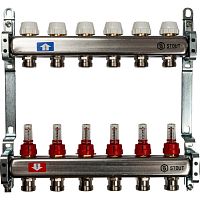 коллектор stout нержавейка с расходомерами 9 выходов