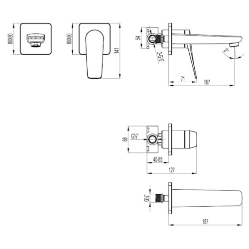 смеситель встраиваемый для раковины lemark bronx lm3736gm графит фото 2