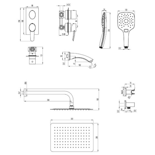 встраиваемая душевая система lemark atlantiss lm3242c хром фото 3