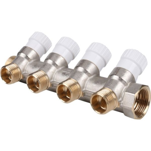 коллектор распределительный stout 3/4" 4 отвода 1/2"