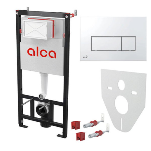инсталляция для унитаза alcaplast set 4v1 c белой кнопкой m570-0001