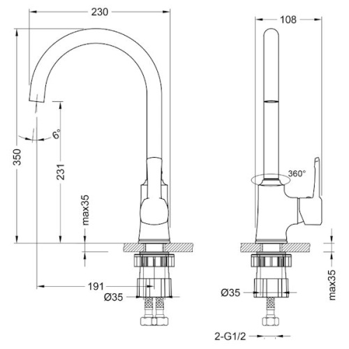 смеситель для кухни lemark evitta lm0505c хром фото 2