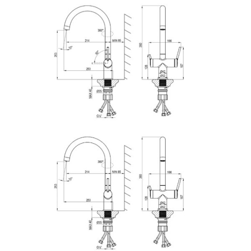 смеситель с подключением к фильтру lemark minima lm3861c хром фото 6