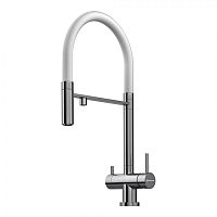  смеситель для кухни omoikiri kanto bn-wh нержавеющая сталь/белый