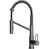  смеситель для кухни omoikiri mikawa 2 plus-sb gm вороненая сталь