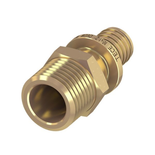 tece соединение прямое с ниппелем 20 х 1/2'' латунь