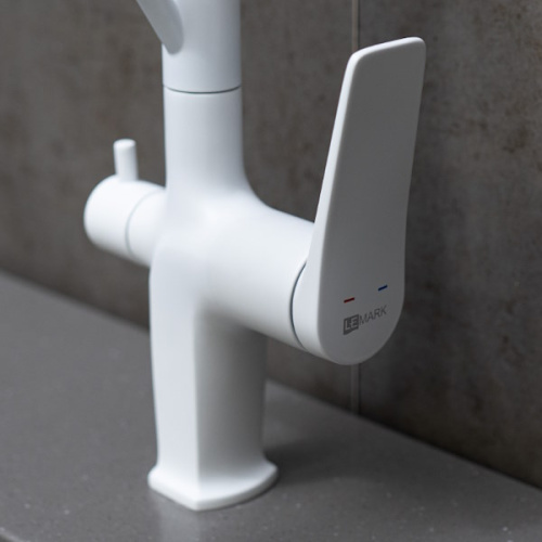 смеситель для кухни lemark bronx lm3761mw белый матовый фото 4