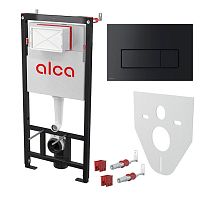инсталляция для унитаза alcaplast set 4v1 c черной кнопкой m578-0001