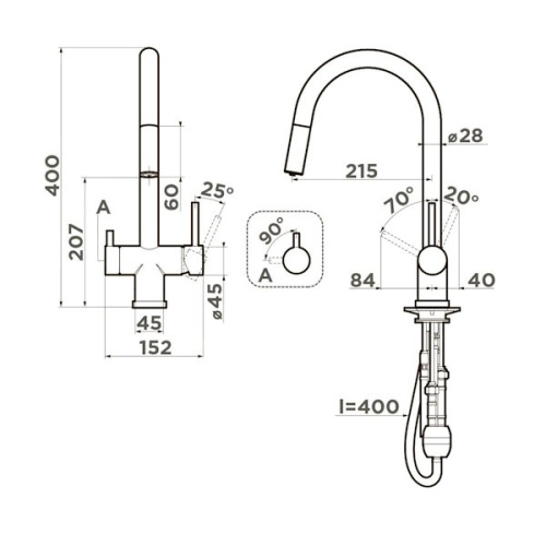  смеситель для кухни omoikiri akita-s sl sicilian lemon фото 7