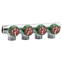 коллектор регулирующий stout 3/4" 4 отвода 3/4" евроконус