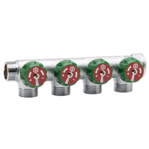 коллектор регулирующий stout 3/4" 4 отвода 3/4" евроконус