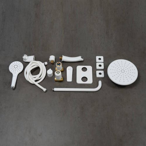 смеситель для ванны и душа lemark bronx lm3722mw белый матовый фото 6