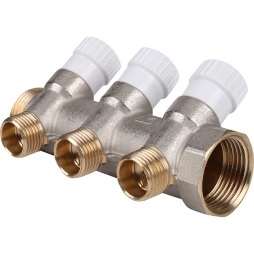 коллектор распределительный stout 1" 3 отвода 1/2" плоское уплотнение