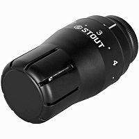 головка термостатическая stout design черная, жидкостная m30x1,5