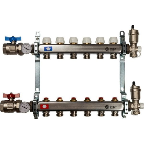 коллектор stout нержавейка в сборе без расходомеров 3 выхода