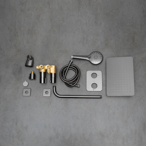 встраиваемая душевая система lemark bronx lm3749gm графит фото 7