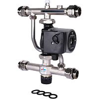 насосно-смесительный узел stout с термостатическим клапаном и байпасом 30-60°c grundfos upso 25-65