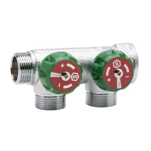 коллектор регулирующий stout 3/4" 2 отвода 1/2"