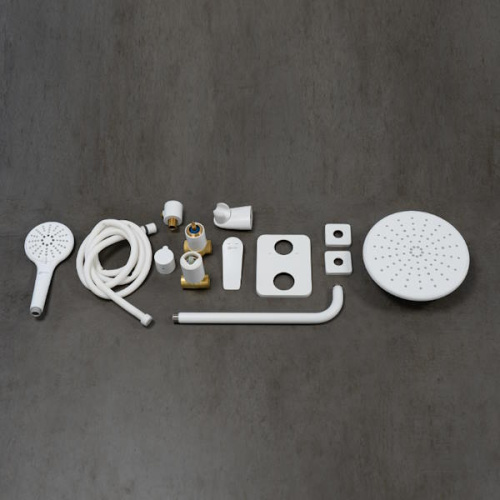 смеситель для ванны и душа lemark bronx lm3729mw белый матовый фото 6