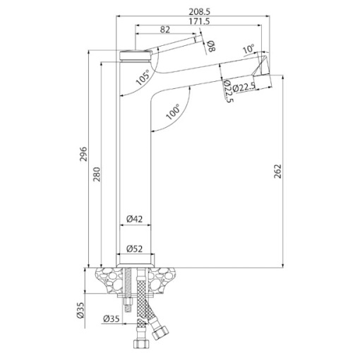 смеситель высокий для накладной раковины lemark minima lm3809c хром фото 4