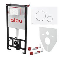 инсталляция для унитаза alcaplast set 4v1 c белой кнопкой m670-0001