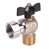 кран шаровой с накидной гайкой угловой stout нр/нг бабочка 1/2"x1/2"