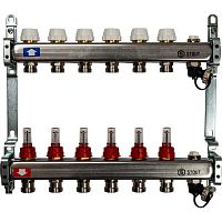 коллектор stout нержавейка с расходомерами слив/вып. воздуха 10 выходов