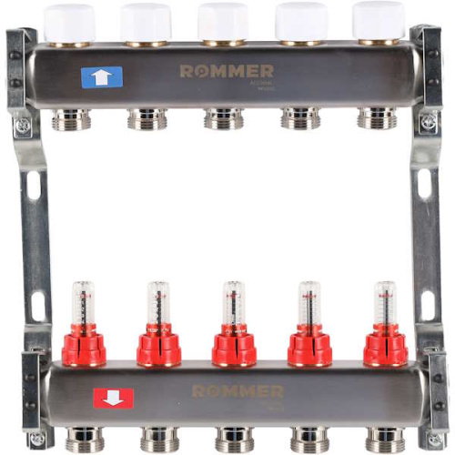 коллектор rommer с расходомерами 5 выходов