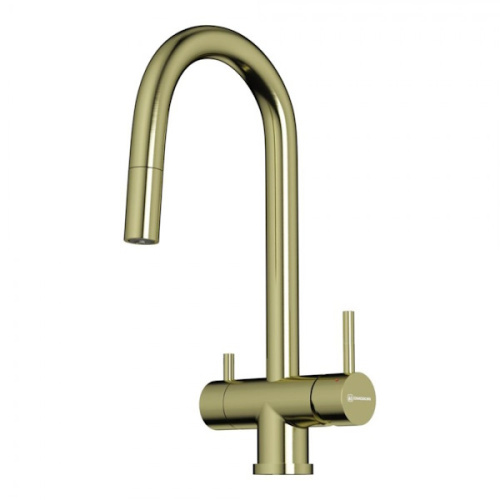  смеситель для кухни omoikiri akita-s lg светлое золото