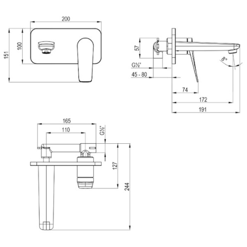 Смеситель встраиваемый для раковины Lemark BRONX LM3726GM графит фото 3 смеситель встраиваемый для раковины lemark bronx lm3726gm графит фото 3