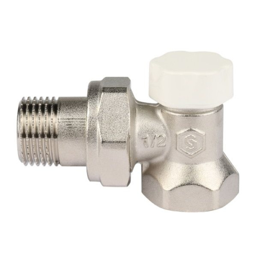 клапан запорно-балансировочный угловой stout 1/2