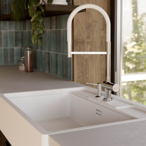 Смеситель для кухни Omoikiri Kanto 2 Plus SB-C-WH хром/белый фото 3 смеситель для кухни omoikiri kanto 2 plus sb-c-wh хром/белый фото 3