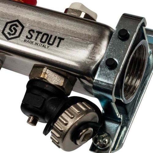 коллектор stout нержавейка без расходомеров слив/вып. воздуха 11 выходов фото 4