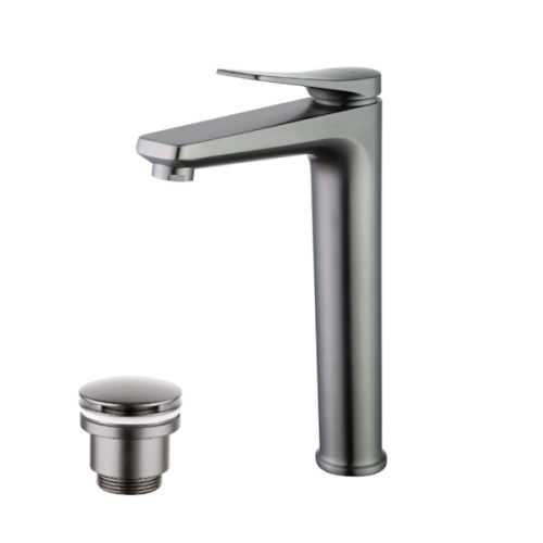 смеситель высокий для накладной раковины lemark bronx lm3709gm графит