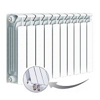 радиатор биметаллический rifar base ventil 350 4 секции нижнее правое подключение