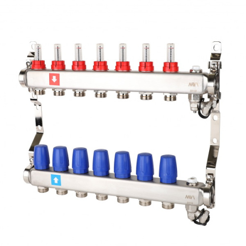 коллектор mvi с расходомерами 8 выходов с воздухоотводчиками