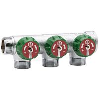 коллектор регулирующий stout 3/4" 3 отвода 3/4" евроконус