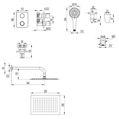 встраиваемая душевая система lemark bronx lm3749gm графит фото 8