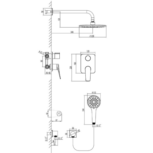 встраиваемая душевая система lemark bronx lm3729gm графит фото 2